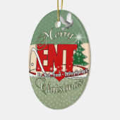 EARの鼻、喉クリスマスのENT博士 セラミックオーナメント (左)