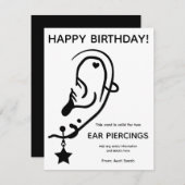 Ear Piercing Voucher Card, Custom, Personalized (正面/裏面)