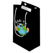 Ear-th Funny Earth Pun Dark BG スモールペーパーバッグ (正面アングル)