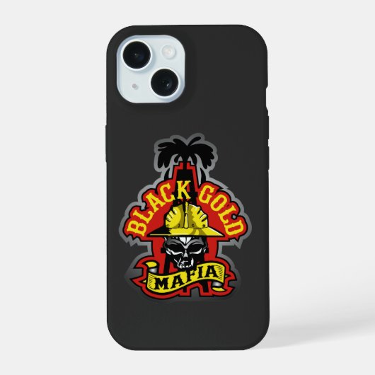 Earl Fergusonデザイン ブラックゴールドマフィア iPhone 15ケース (裏面)