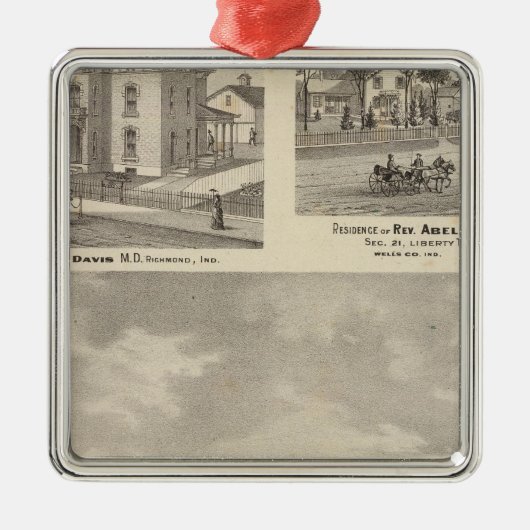 Earlhamの大学、リッチモンド メタルオーナメント (正面)