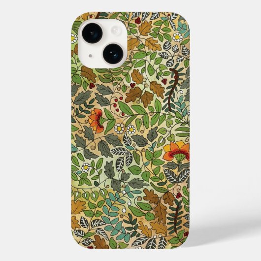 'Early Autumn' – 手図解入りの、写真付きのフローラ電話 Case-Mate iPhoneケース (裏面)