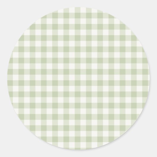 Early Autumn Classic Gingham | ソフトオリーブ ラウンドシール (正面)