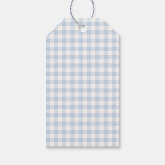 Early Autumn Classic Gingham | ダスティブルー ギフトタグ (正面)