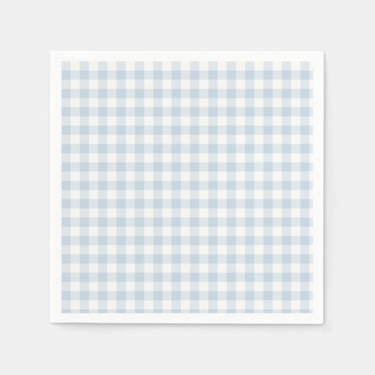 Early Autumn Classic Gingham | ダスティブルー スタンダードカクテルナプキン (正面)