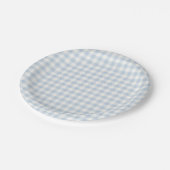 Early Autumn Classic Gingham | ダスティブルー ペーパープレート (アングル)