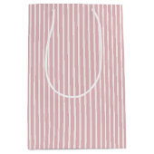 Early Autumn Refined Stripes | Muted Rose ミディアムペーパーバッグ (正面)