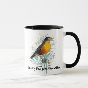 Early Birdおもしろいはコーヒー・ロビン・マグを取得 マグカップ