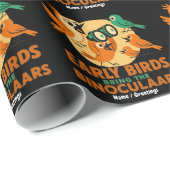 Early Birds Bring the Binoculars Fun Birdwatching ラッピングペーパー (ロールコーナー)