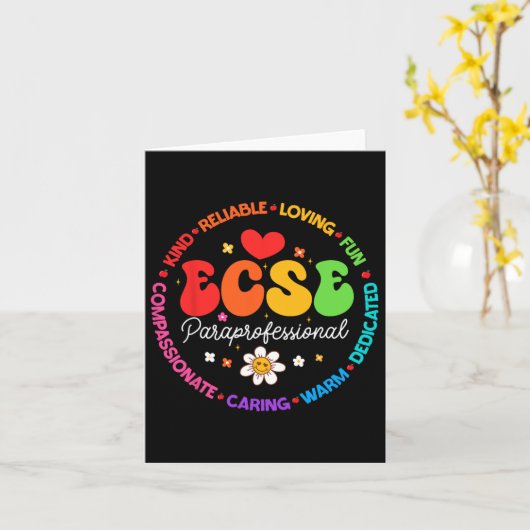Early Childhood Special Education Sped Ecse Parapr カード (黄色い花)