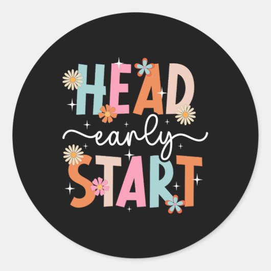 Early Head Start Student First Day Of Head Start T ラウンドシール (正面)