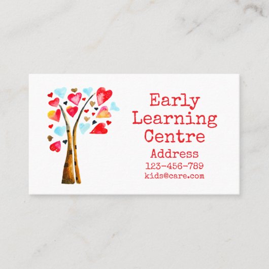 Early Learning Centre ハート型ビジネスカード 名刺 (正面)