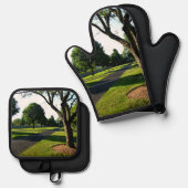 Early Morning at the Paddock 鍋つかみ&鍋敷きセット (正面/裏面)