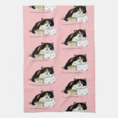 Early Morning Hungry Kitty キッチンタオル (縦)