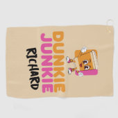 Early Morning Scramble Funny Coffee Mascot Spoof ゴルフタオル (横)