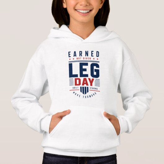 Earned Not Given レッグデイのジムモチベーションデザイン (正面)