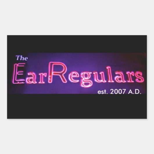 EarRegulars長方形ステッカー 長方形シール (正面)