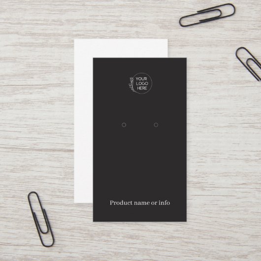 Earring Display Card | Logo Black Jewelery Display 名刺 (正面/裏面インサイチュ)