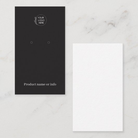 Earring Display Card | Logo Black Jewelery Display 名刺 (正面/裏面)