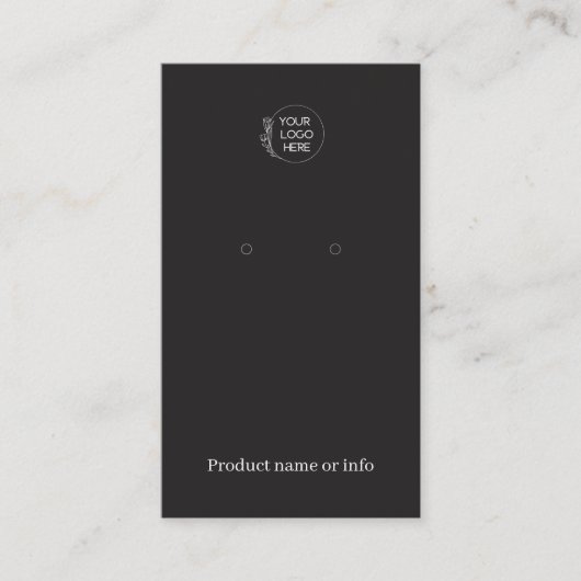 Earring Display Card | Logo Black Jewelery Display 名刺 (正面)