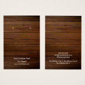Earring Jewellery Display Card, Rustic Wood Ring (正面&裏面)