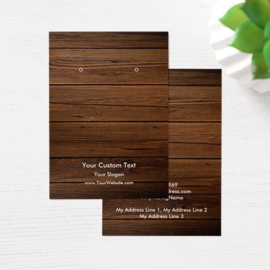 Earring Jewellery Display Card, Rustic Wood Ring (デスク)