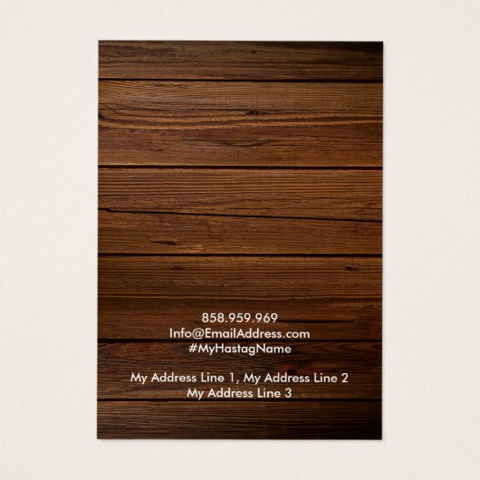 Earring Jewellery Display Card, Rustic Wood Ring (裏面)