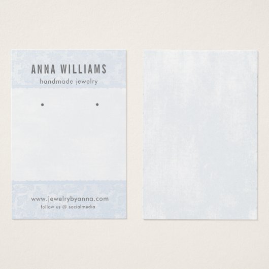 Earring Jewelry Display Card • Blue Floral Lace (正面&裏面)