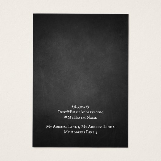 Earring Jewelry Display Card, Rustic Chalkboard (裏面)