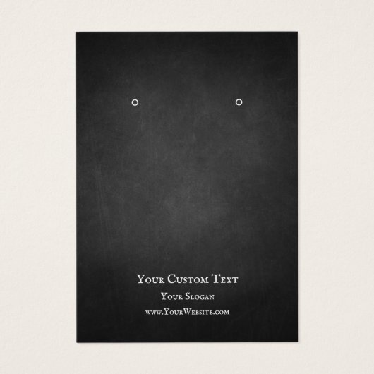 Earring Jewelry Display Card, Rustic Chalkboard (正面)