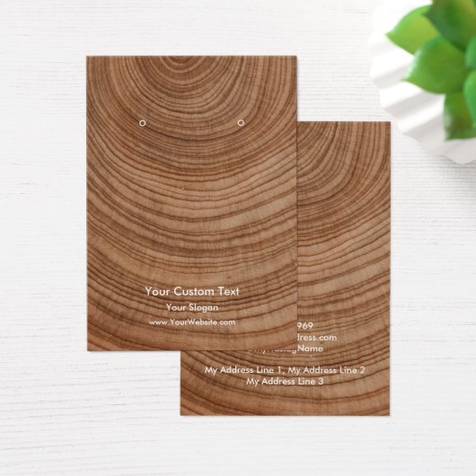 Earring Jewelry Display Card, Rustic Wood Ring (デスク)