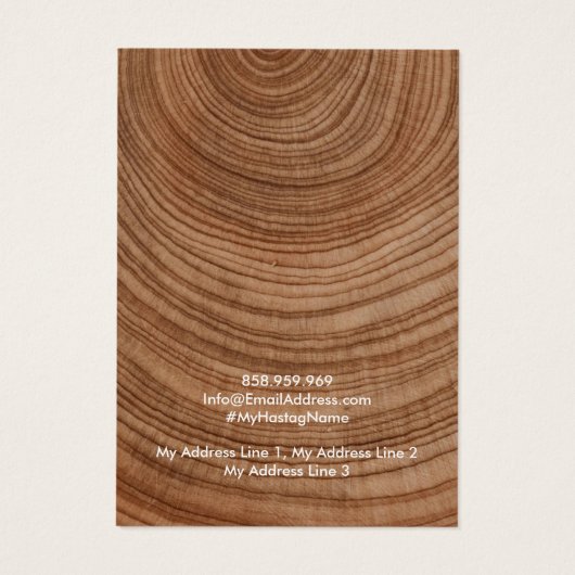 Earring Jewelry Display Card, Rustic Wood Ring (裏面)