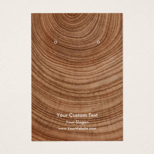 Earring Jewelry Display Card, Rustic Wood Ring (正面)