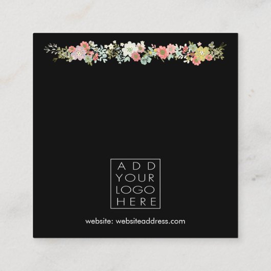 Earrings Backing Cards Add Your Own Logo スクエア名刺 (裏面)