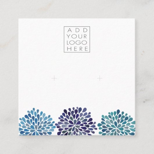 Earrings Backing Cards Add Your Own Logo スクエア名刺 (正面)