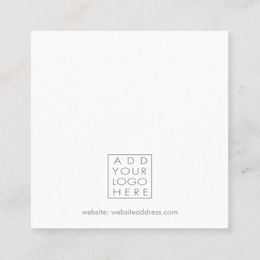 Earrings Backing Cards Add Your Own Logo スクエア名刺 (裏面)