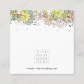 Earrings Backing Cards Add Your Own Logo スクエア名刺 (裏面)