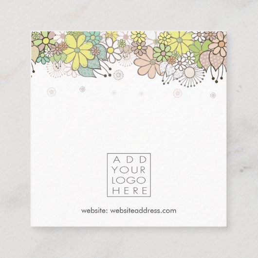 Earrings Backing Cards Add Your Own Logo スクエア名刺 (裏面)