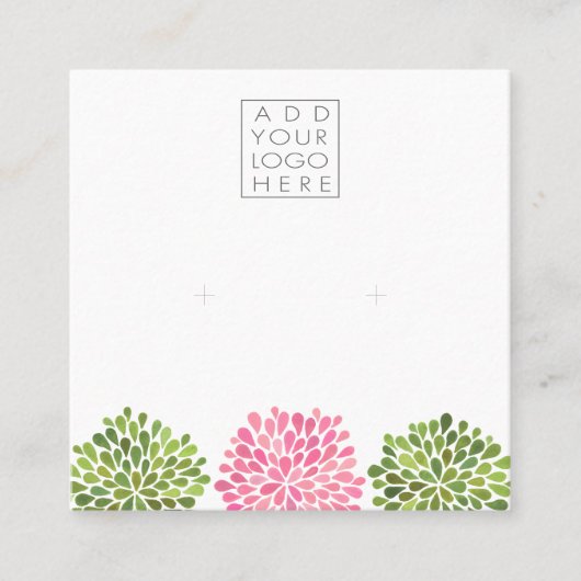 Earrings Backing Cards Add Your Own Logo スクエア名刺 (正面)