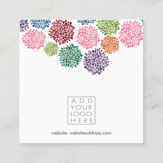 Earrings Backing Cards Rainbow Add Your Own Logo スクエア名刺 (裏面)