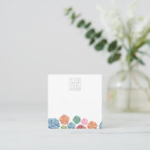 Earrings Backing Cards Rainbow Add Your Own Logo スクエア名刺 (スタンド正面)