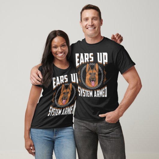 Ears Up System Armed   German Shepherd  Tシャツ (ユニセックス)