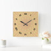 EARTH要素等高線パターン スクエア壁時計 (ホーム)