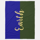 EARTH青王室のエレガント林グリーンカラーブロック フリースブランケット (正面)