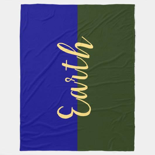 EARTH青王室のエレガント林グリーンカラーブロック フリースブランケット (正面)