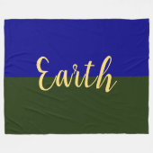 EARTH青王室のエレガント林グリーンカラーブロック フリースブランケット (正面(横))