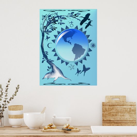 Earth and Symbols Poster ポスター (キッチン)