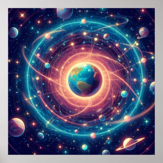 Earth and the Vibes of the Law of Attraction Wall ポスター (正面)