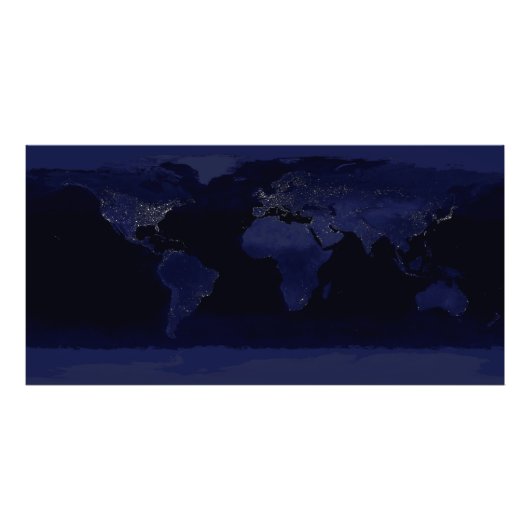 Earth at Night Panoramic city lights from Space フォトプリント (正面)