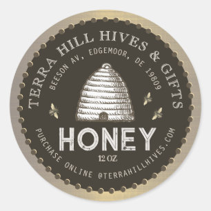 Earth Brown & Taupe Honey LabelとSkip & Bees ラウンドシール